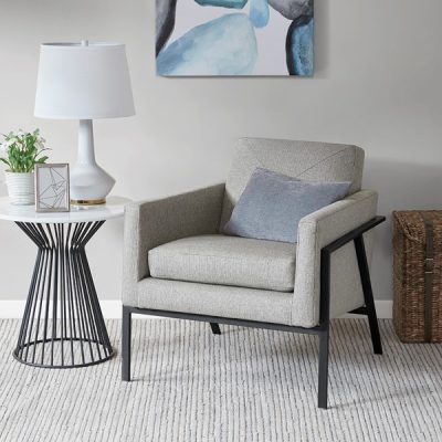 Madison Park Brayden Accent Chair in Grey, One Size MP100-0575