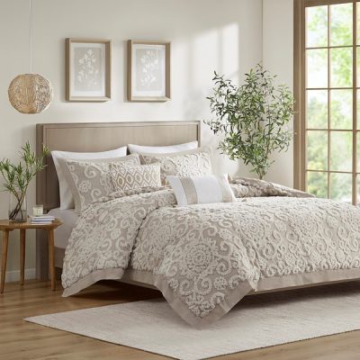 Harbor House Blue Suzanna Cotton Duvet Mini Set in Taupe, King HH12-1649