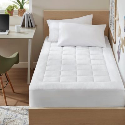Madison Park Cloud Soft Overfilled Plush Waterproof Mattress Pad in White, Twin MP16-3144