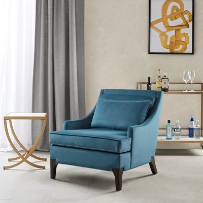 Martha Stewart Anna Arm Accent Chair in Blue, One Size MT100-0155