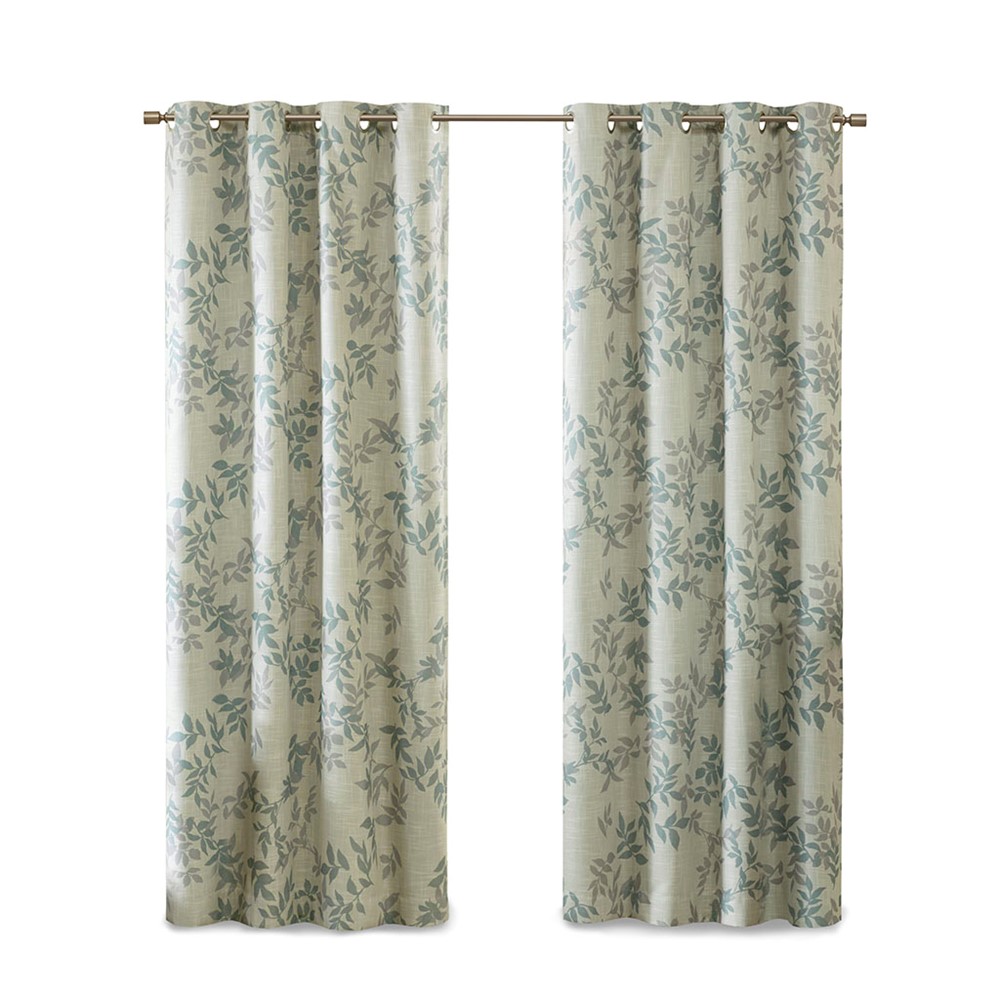 SunSmart Julie Printed Botanical Blackout Curtain Panel in Aqua, 50x95" SS40-0025 - Image 5