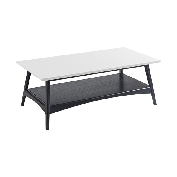 Madison Park Parker Mid-century Coffee Table with Storage Shelf in Off-White/Black, One Size MP120-1129 - Image 3