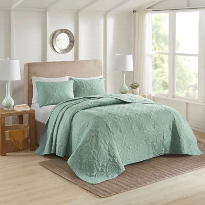 510 Design Oakley 3 Piece Reversible Bedspread Set in Seafoam, Full/Queen 5DS13-0170