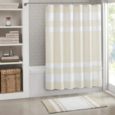 Madison Park Spa Waffle Shower Curtain with 3M Treatment in Cream, 72x78" MP70-8562