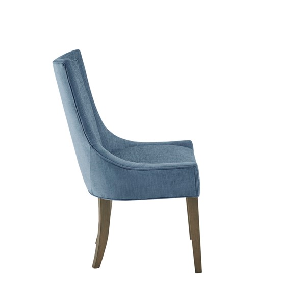 Madison Park Signature Ultra Upholstered Dining Side Chairs with wood legs (Set of 2) in Blue, Set of 2 MPS108-0302 - Image 4