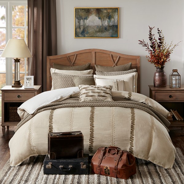 Madison Park Signature Chateau Comforter Set in Linen, King MPS10-208 - Image 6