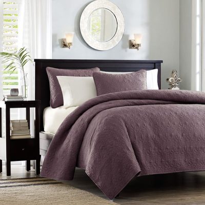 Madison Park Quebec Reversible Quilt Set in Purple, Full/Queen MP13-6149