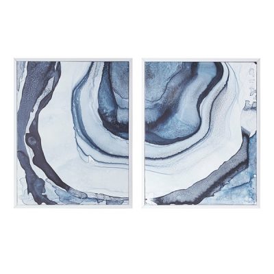 Madison Park Ethereal Diptych 2-piece Framed Canvas Wall Art Set in Blue, Set of 2 MP95C-0117