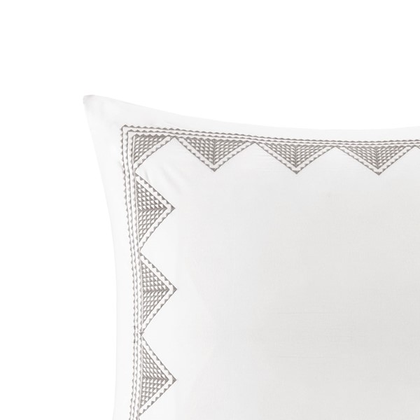 INK+IVY Isla Cotton Embroidered Euro Sham in White, Euro Sham II11-550 - Image 2