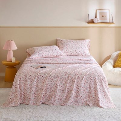 Intelligent Design Cozy Soft Cotton Flannel Printed Sheet Set in Holiday Doodles, Twin ID20-2508