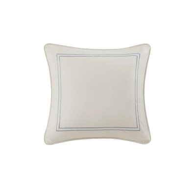 Harbor House Blue Chelsea Cotton Square Pillow in Ivory, 16x16" HH30-497