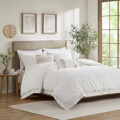 Harbor House Blue Suzanna Cotton Duvet Mini Set in Ivory, Full/Queen HH12-1347
