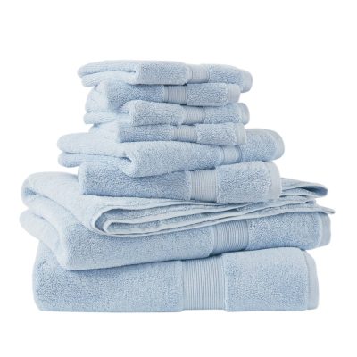 Madison Park Signature 800GSM 100% Cotton 8 Piece Towel Set in Light Blue, 8-Piece MPS73-198