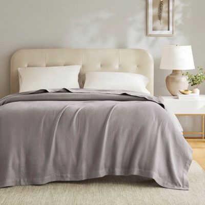 Madison Park 100% Certified Egyptian Cotton Blanket in Grey, King MP51N-5167