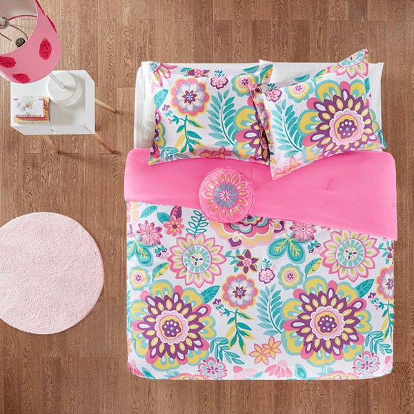 Mi Zone Camille Floral Comforter Set in Pink, Full/Queen MZ10-0561 - Image 3