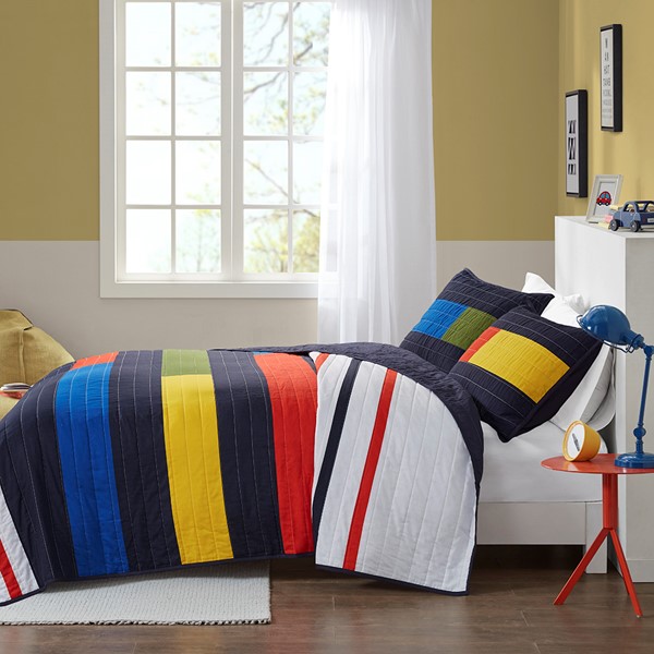 Urban Habitat Kids Morris Stripe Printed Quilt Set, Twin UHK13-0222 - Image 4