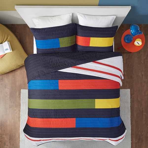 Urban Habitat Kids Morris Stripe Printed Quilt Set, Twin UHK13-0222 - Image 3