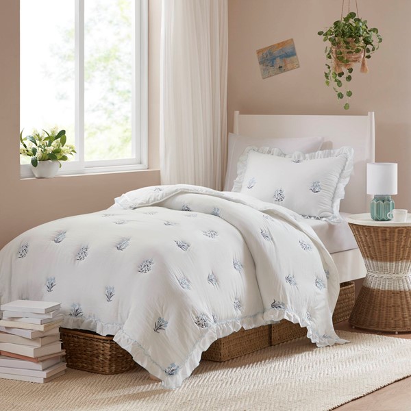 Intelligent Design Aglaia Quilt Set in Blue, Twin/Twin XL ID13-2514 - Image 4