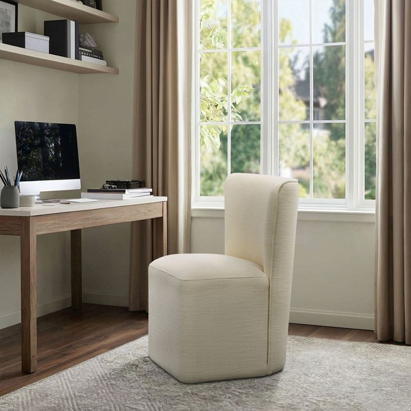 Madison Park Vela Dining Chair with castors in Cream, One Size MP108-1294 - Image 7