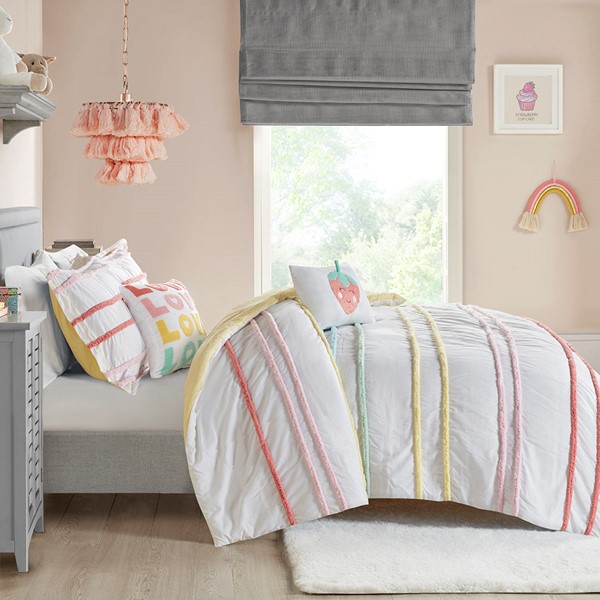 Urban Habitat Kids Haisley Cotton Duvet Cover Set with Chenille Trim in Pink, Full/Queen UHK12-0173 - Image 4