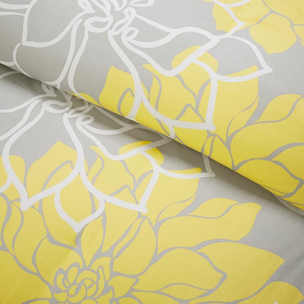 Madison Park Lola 6 Piece Printed Duvet Cover Set in Taupe Grey/Yellow, Full/Queen MP12-176 - Image 7