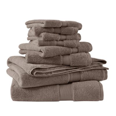 Madison Park Signature 800GSM 100% Cotton 8 Piece Towel Set in Mocha, 8-Piece MPS73-441