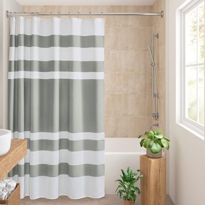 Madison Park Spa Waffle Shower Curtain with 3M Treatment in Grey, 36x72'' MP70-8547