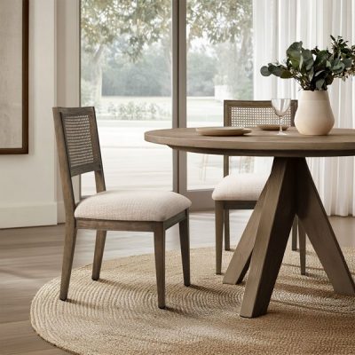 INK+IVY Kelly Rattan & Wood Dining Chair Set of 2 in Brown, Set of 2 II108-0508
