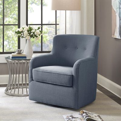 Madison Park Adele Swivel Chair in Blue, One Size MP103-1000
