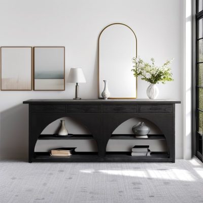Chapel Hill Grayson Highboard in Black/Grey, One Size CH133-1000