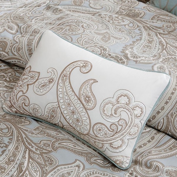 Madison Park Pure Ronan 5 Piece Cotton Comforter Set in Blue, Full/Queen MPP10-001 - Image 4