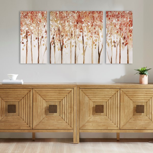 Madison Park Autumn Forest Triptych 3-piece Textured Canvas Wall Art Set in Red, 3-Piece MP95C-0207 - Image 2