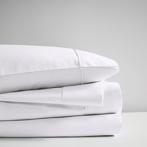 Beautyrest 600 Thread Count Cooling Cotton Blend 4 PC Sheet Set in White, Full BR20-0986 - Image 2