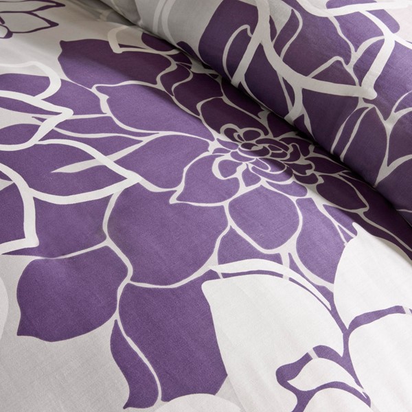 Madison Park Lola Printed Cotton Sateen Comforter Set in Taupe Grey/Purple, Twin/Twin XL MP10-436 - Image 2