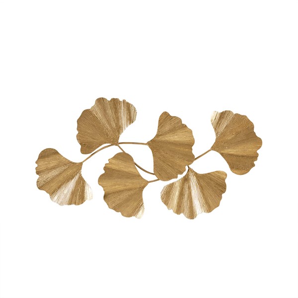Madison Park Faye Gold Foil Metal Ginkgo Leaf Wall Decor in Gold, One Size MT167-0023