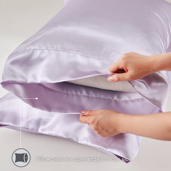 Madison Park Essentials Satin Luxury 2 PC Pillowcases in Lilac, Standard MPE21-1156 - Image 5