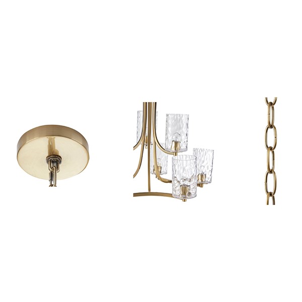 Hampton Hill Opulentia 9-light Round Tiered Chandelier with Textured Glass Shades in Antique Brass, One Size FB150-1190 - Image 2