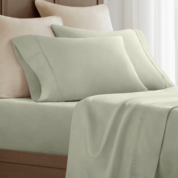 Harbor House 100% Egyptian Cotton Sateen Pillowcase Set in Sage, Standard Sham HHD21-1947