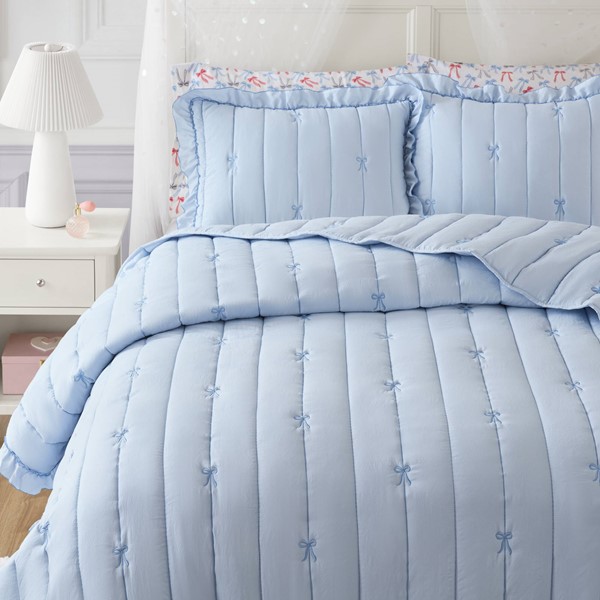 Intelligent Design Liv Quilt Set in Blue, Full/Queen ID13-2521 - Image 2