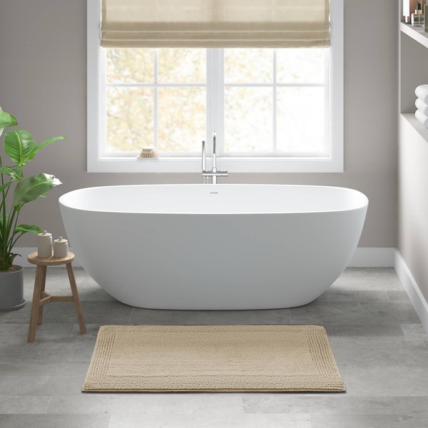 Madison Park Signature Splendor 100% Cotton Tufted 3000 GSM Reversible Bath Rug in Natural, 20x30" MPS72-559 - Image 3
