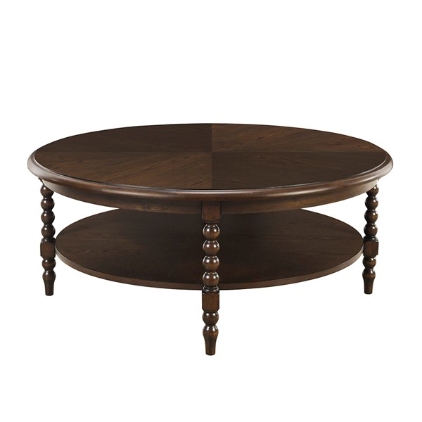 Martha Stewart Philippe Round Coffee Table with Shelf in Brown, One Size MT120-1202 - Image 3