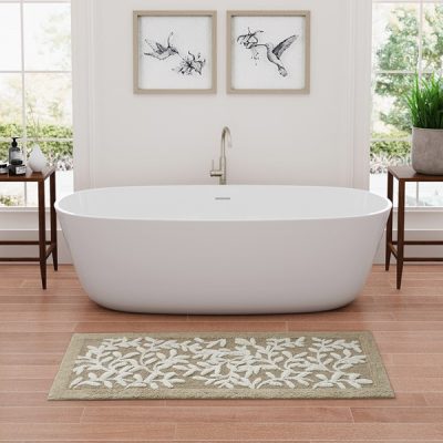 Madison Park Serene Cotton Tufted Bath Rug in Natural, 24x60" MP72-8342