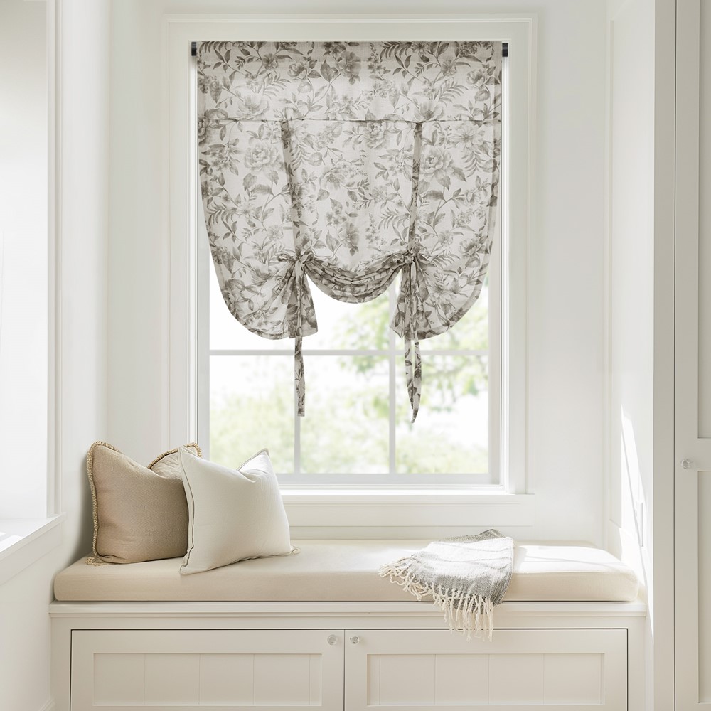 Madison Park Lana Floral Window Panel in Charcoal, 42x63" MP40-9017 - Image 2