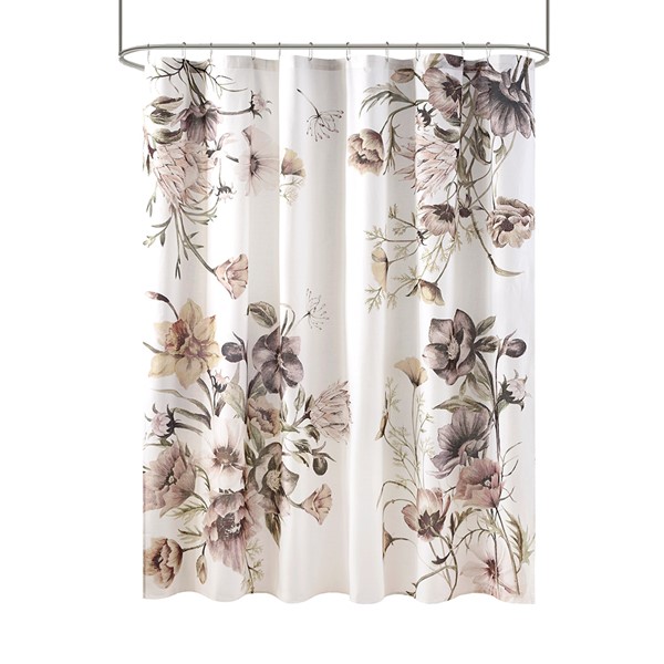 Madison Park Cassandra Printed Cotton Shower Curtain in Blush, 72x72" MP70-6717 - Image 4