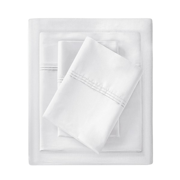 Harbor House 100% Egyptian Cotton Sateen Sheet Set in White, Cal King HHD20-1957 - Image 4
