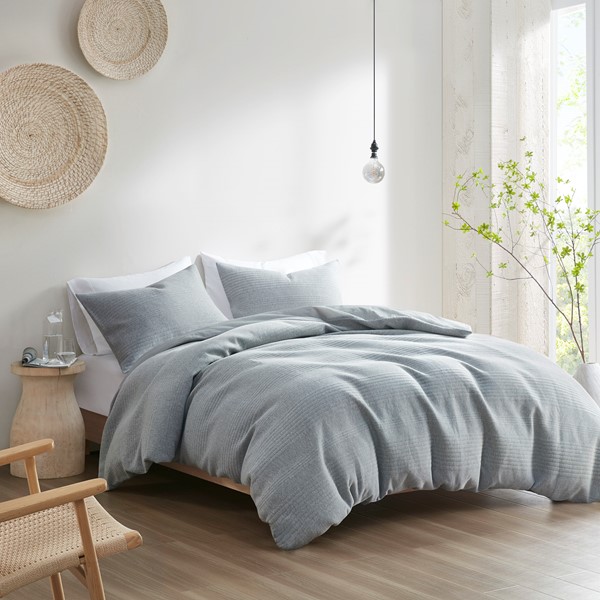 Croscill Casual Ellis 3 Piece Duvet Set in Heathered Gray, Full/Queen CCA12-0003 - Image 2