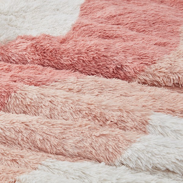 Intelligent Design Cassie Ombre Shaggy Faux Fur Comforter Set in Blush Multi, Twin/Twin XL ID10-2230 - Image 5