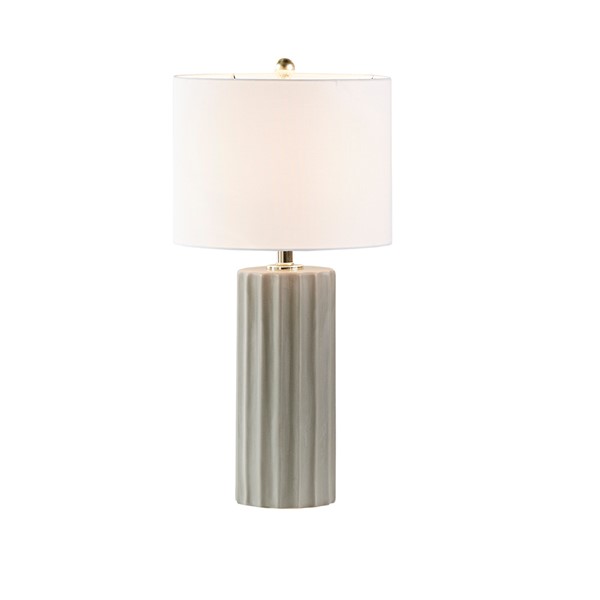 INK+IVY Glendale Ribbed Ceramic Table Lamp in Grey, One Size MT153-0051 - Image 7