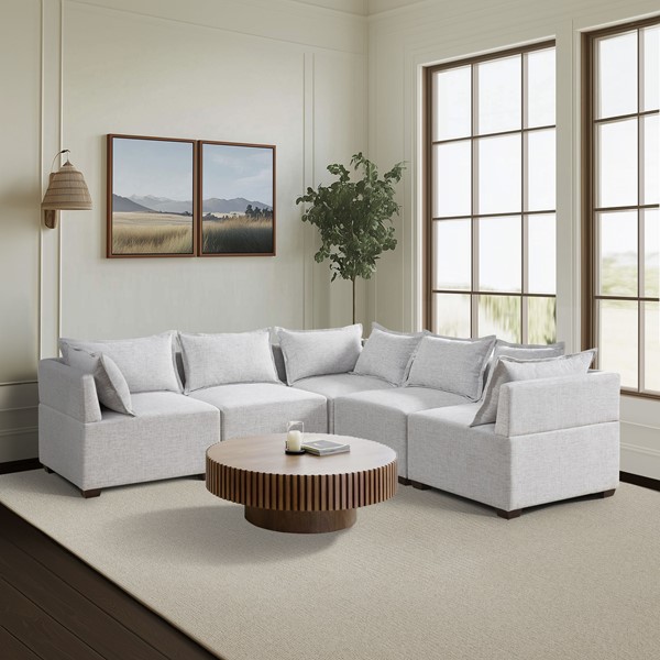 INK+IVY Molly Modular Sectional Sofa Collection in Silver Grey, Corner Chair II100-0505 - Image 4