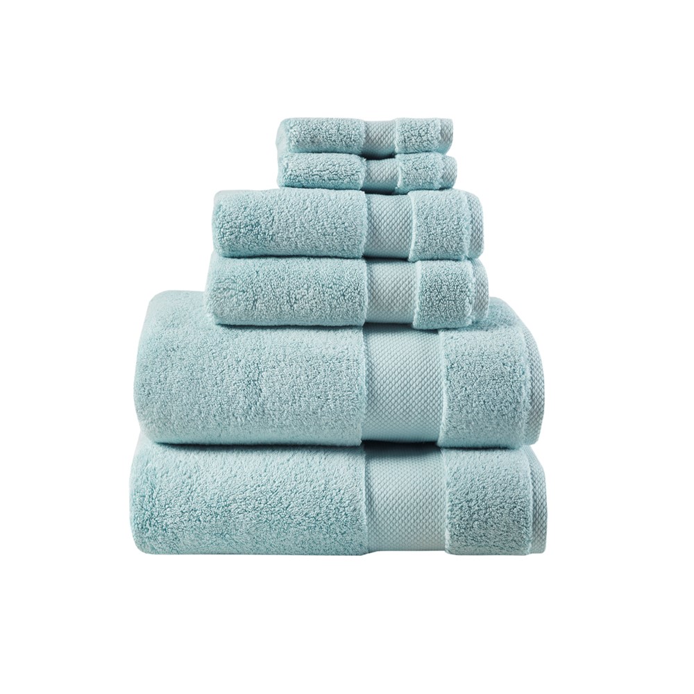 Madison Park Signature Splendor 1000gsm 100% Cotton 6 Piece Towel Set in Blue, 6-Piece MPS73-433 - Image 4